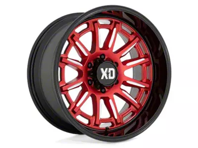 XD Phoenix Candy Red Milled with Black Lip 6-Lug Wheel; 20x10; -18mm Offset (99-06 Silverado 1500)