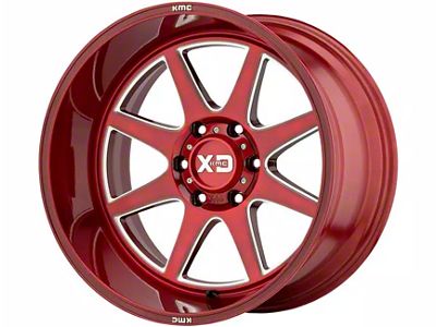 XD Pike Brushed Red Milled 6-Lug Wheel; 20x9; 0mm Offset (99-06 Silverado 1500)