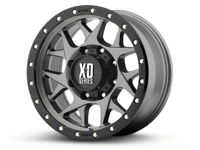 XD Bully Matte Gray with Black Ring 6-Lug Wheel; 18x9; 18mm Offset (14-18 Silverado 1500)