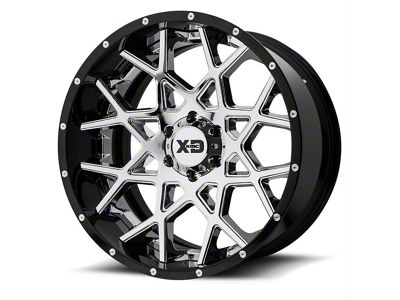 XD Chopstix Chrome with Gloss Black Milled Lip 6-Lug Wheel; 22x10; -18mm Offset (23-25 Canyon)