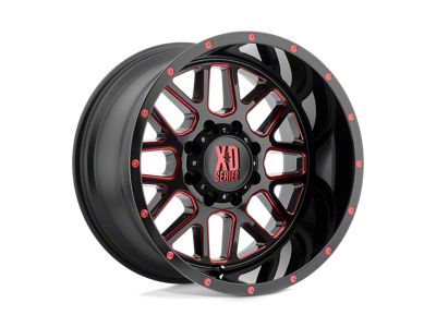 XD Grenade Satin Black Milled with Red Clear Coat 6-Lug Wheel; 20x9; 18mm Offset (23-25 Canyon)