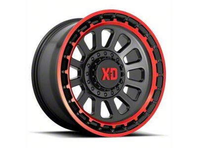 XD Omega Satin Black Machined with Red Tint 6-Lug Wheel; 17x9; 18mm Offset (23-24 Canyon)