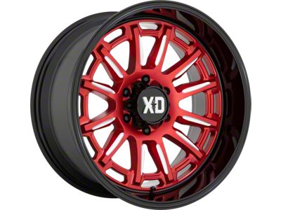 XD Phoenix Candy Red Milled with Black Lip 6-Lug Wheel; 20x10; -18mm Offset (23-24 Canyon)