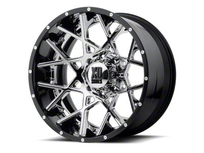 XD Chopstix Chrome Center with Gloss Black Milled Lip 6-Lug Wheel; 20x12; -44mm Offset (23-25 Colorado)