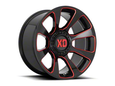 XD Reactor Gloss Black Milled with Red Tint 6-Lug Wheel; 20x10; -18mm Offset (23-25 Colorado)
