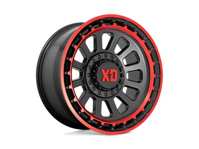 XD Omega Satin Black Machined Lip with Red Tint 5-Lug Wheel; 17x9; -12mm Offset (05-11 Dakota)