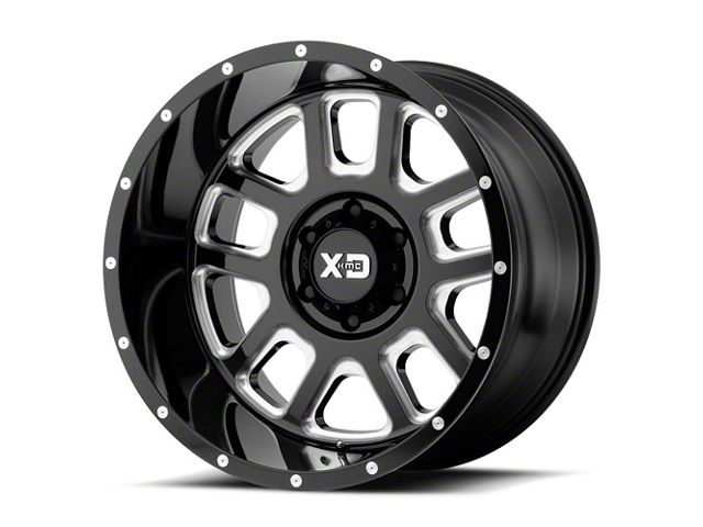 XD Delta Gloss Black Milled 6-Lug Wheel; 22x14; -76mm Offset (14-18 Silverado 1500)