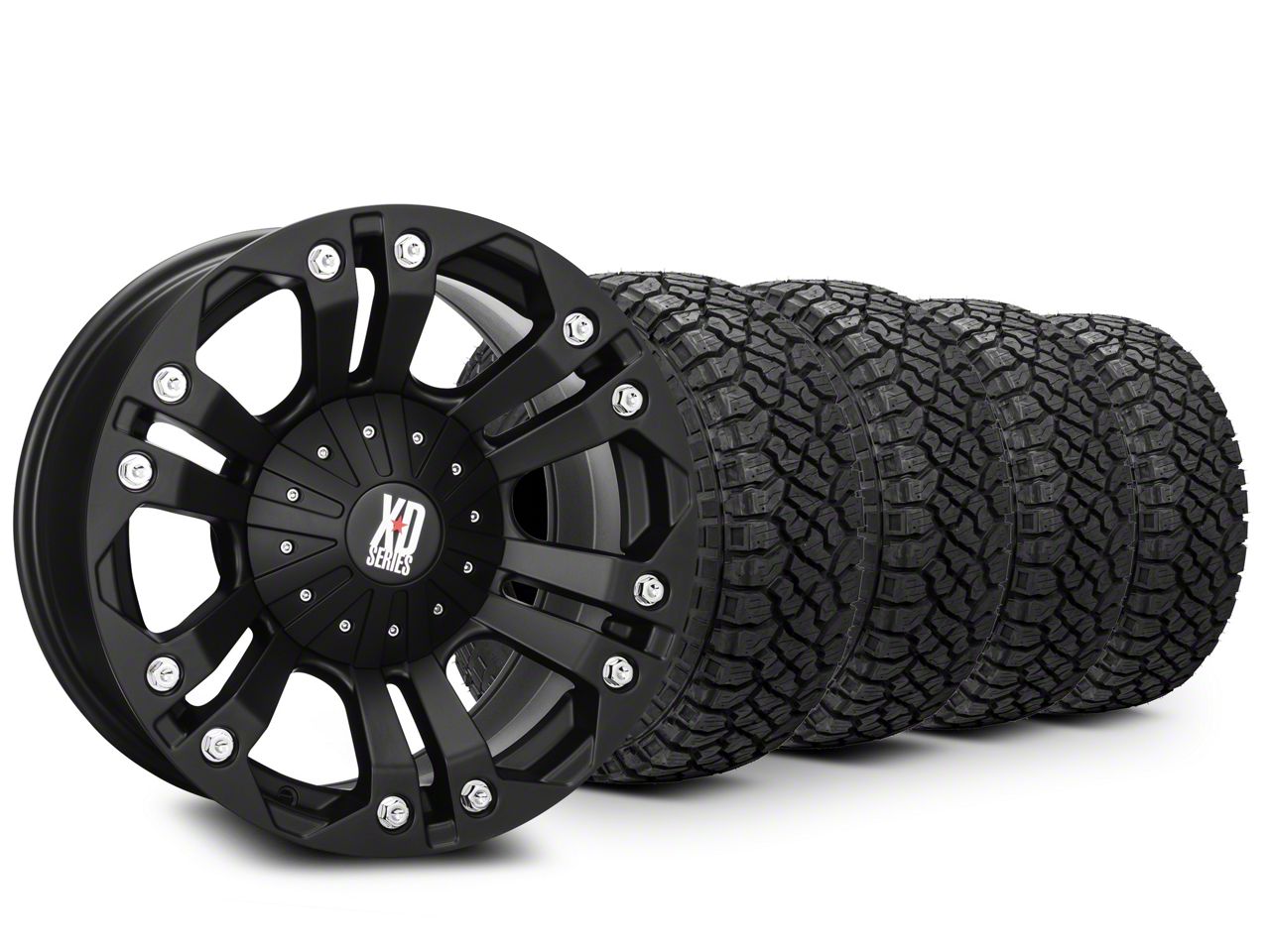 18×9 XD Monster & 33in Kenda All-Terrain KLEVER R/T KR601 Tire Package (09-14 F-150)