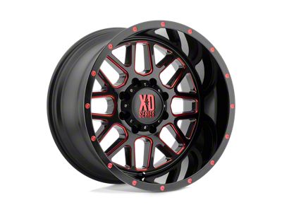 XD Grenade Satin Black Milled with Red Clear Coat 6-Lug Wheel; 20x9; 18mm Offset (21-25 F-150)