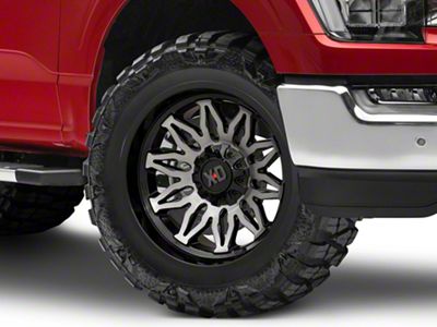 XD Gunner Gloss Black Machined with Gray Tint 6-Lug Wheel; 20x10; -18mm Offset (21-25 F-150)