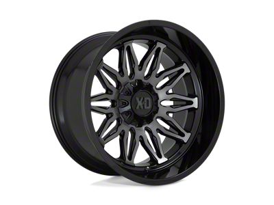XD Gunner Gloss Black Machined with Gray Tint 6-Lug Wheel; 22x12; -44mm Offset (21-25 F-150)