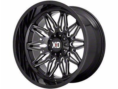 XD Gunner Gloss Black Milled 6-Lug Wheel; 22x10; -18mm Offset (21-24 F-150)