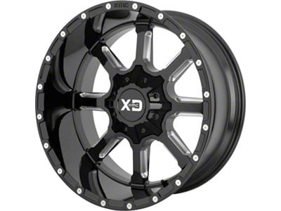 XD Mammoth Gloss Black Milled 6-Lug Wheel; 20x10; -18mm Offset (21-25 F-150)