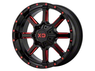 XD Mammoth Gloss Black Milled with Red Tint 6-Lug Wheel; 20x9; 0mm Offset (21-25 F-150)