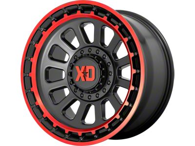 XD Omega Satin Black Machined with Red Tint 6-Lug Wheel; 17x9; -12mm Offset (21-24 F-150)