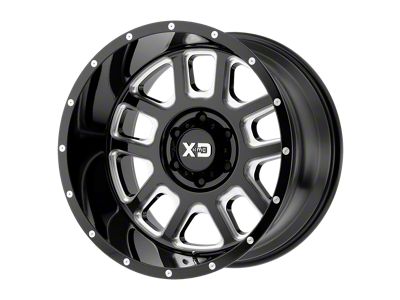 XD Delta Gloss Black Milled 8-Lug Wheel; 20x9; 0mm Offset (23-25 F-250 Super Duty)