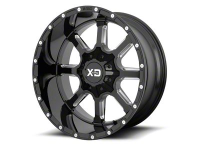 XD Mammoth Gloss Black Milled 6-Lug Wheel; 24x14; -76mm Offset (99-06 Silverado 1500)