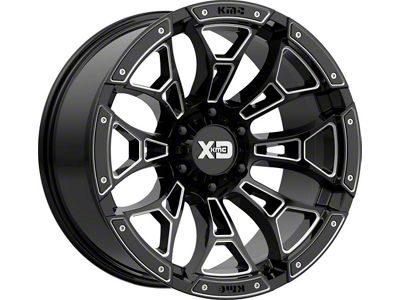 XD Boneyard Gloss Black Milled 5-Lug Wheel; 20x12; -44mm Offset (09-18 RAM 1500)