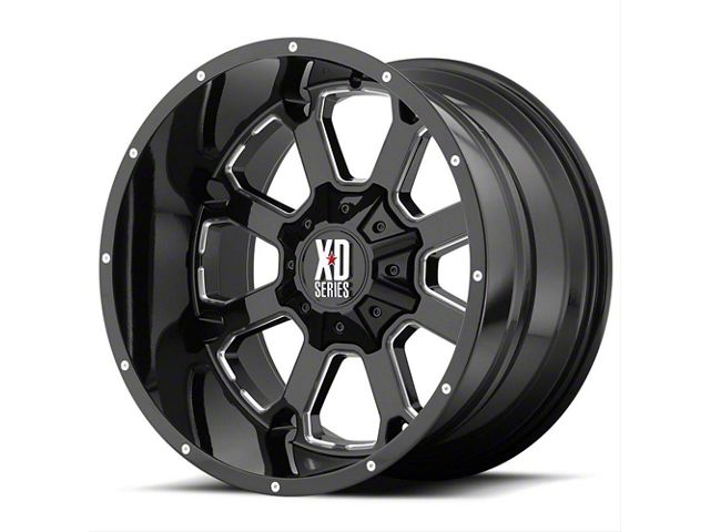 XD Buck 25 Gloss Black Milled 8-Lug Wheel; 20x10; -24mm Offset (06-08 RAM 1500 Mega Cab)