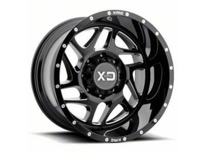 XD Fury Gloss Black Milled 5-Lug Wheel; 20x12; -44mm Offset (09-18 RAM 1500)