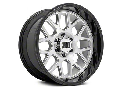 XD Grenade 2 Brushed Milled with Gloss Black Lip 6-Lug Wheel; 22x12; -44mm Offset (19-24 RAM 1500)
