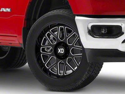 XD Grenade 2 Gloss Black Milled 6-Lug Wheel; 22x10; -18mm Offset (19-24 RAM 1500)