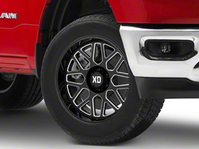 XD Grenade 2 Gloss Black Milled 6-Lug Wheel; 20x10; 12mm Offset (19-25 RAM 1500)