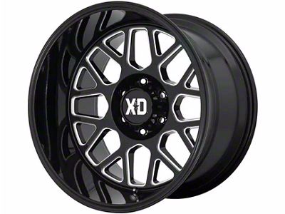 XD Grenade 2 Gloss Black Milled 6-Lug Wheel; 20x12; -44mm Offset (19-25 RAM 1500)