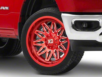 XD Gunner Candy Red Milled 6-Lug Wheel; 22x10; -18mm Offset (19-25 RAM 1500)