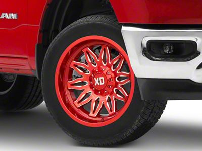 XD Gunner Candy Red Milled 6-Lug Wheel; 20x10; -18mm Offset (19-25 RAM 1500)