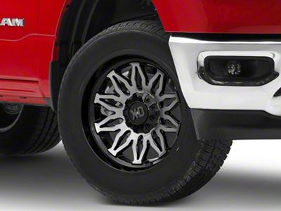XD Gunner Gloss Black Machined with Gray Tint 6-Lug Wheel; 20x10; -18mm Offset (19-25 RAM 1500)