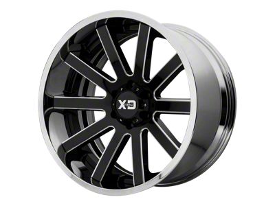 XD Heist Gloss Black Milled with Center Chrome Lip 6-Lug Wheel; 20x10; -18mm Offset (19-25 RAM 1500)