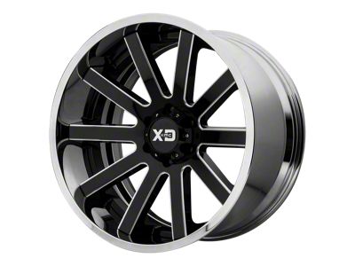 XD Heist Gloss Black Milled with Center Chrome Lip 6-Lug Wheel; 20x10; -18mm Offset (19-24 RAM 1500)