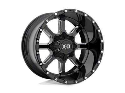 XD Mammoth Gloss Black Milled 5-Lug Wheel; 20x12; -44mm Offset (02-08 RAM 1500, Excluding Mega Cab)