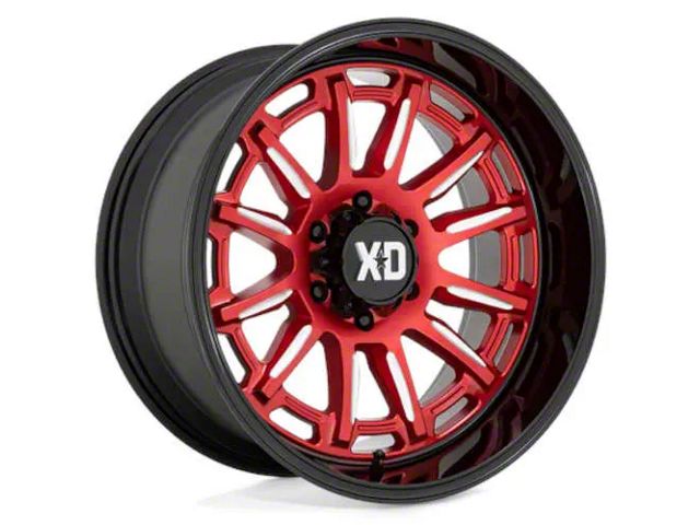 XD Phoenix Candy Red Milled with Black Lip 6-Lug Wheel; 20x10; -18mm Offset (19-24 RAM 1500)