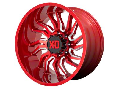 XD Tension Candy Red Milled 8-Lug Wheel; 22x12; -44mm Offset (06-08 RAM 1500 Mega Cab)