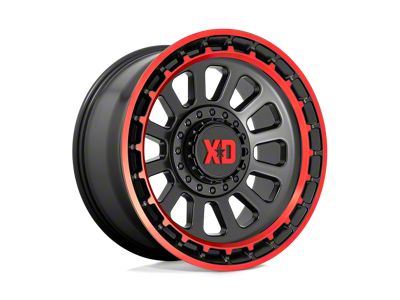 XD Omega Satin Black Machined Lip with Red Tint 8-Lug Wheel; 20x10; -18mm Offset (19-24 RAM 2500)