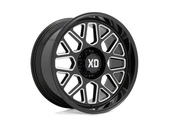 XD Grenade 2 Gloss Black Milled 8-Lug Wheel; 20x10; -18mm Offset (19-24 RAM 3500 SRW)