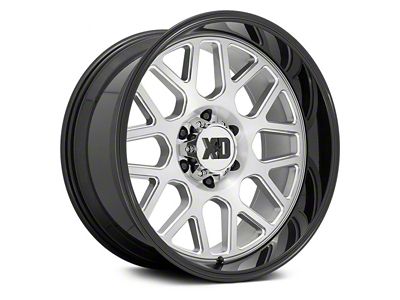 XD Grenade 2 Brushed Milled with Gloss Black Lip 6-Lug Wheel; 22x12; -44mm Offset (19-23 Ranger)