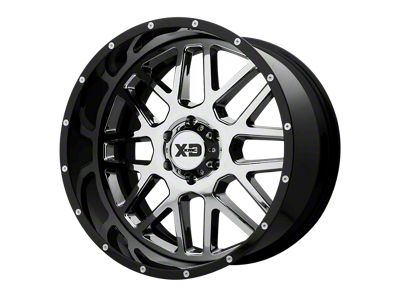 XD Grenade Chrome with Gloss Black Milled Lip 6-Lug Wheel; 22x10; -18mm Offset (19-23 Ranger)