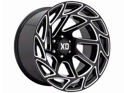 XD Onslaught Gloss Black Milled 6-Lug Wheel; 17x9; 0mm Offset (19-23 Ranger)