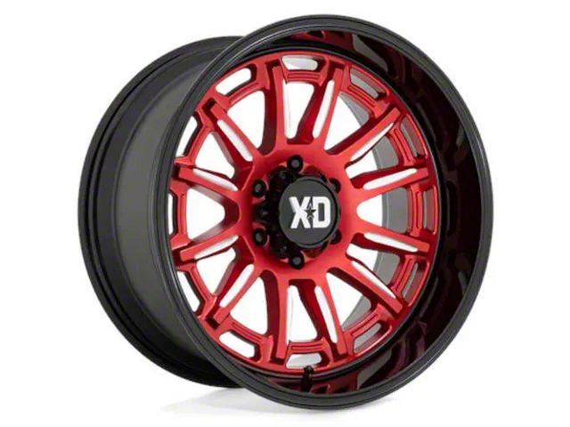 XD Phoenix Candy Red Milled with Black Lip 6-Lug Wheel; 20x10; -18mm Offset (19-23 Ranger)