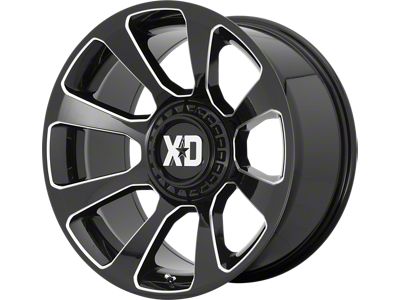 XD Reactor Gloss Black Milled 6-Lug Wheel; 20x9; 0mm Offset (19-23 Ranger)