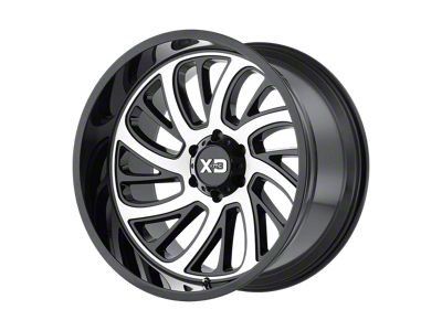 XD Surge Gloss Black with Machined Face 6-Lug Wheel; 20x12; -44mm Offset (19-25 Sierra 1500)