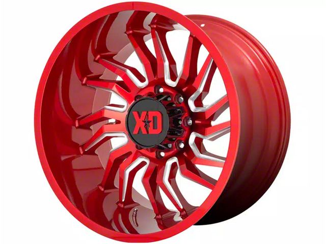 XD Tension Candy Red Milled 6-Lug Wheel; 22x12; -44mm Offset (19-24 Sierra 1500)