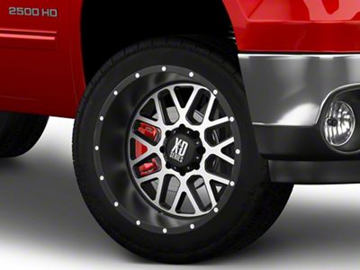 XD Grenade Satin Black Machined Face 8-Lug Wheel; 22x12; -44mm Offset (07-10 Sierra 2500 HD)