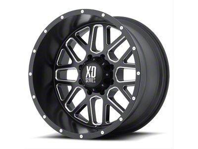 XD Grenade Satin Black Milled 8-Lug Wheel; 22x12; -44mm Offset (07-10 Sierra 2500 HD)