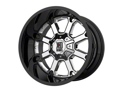 XD Buck 25 PVD Chrome Center with Gloss Black Lip 8-Lug Wheel; 20x12; -44mm Offset (20-25 Sierra 3500 HD SRW)