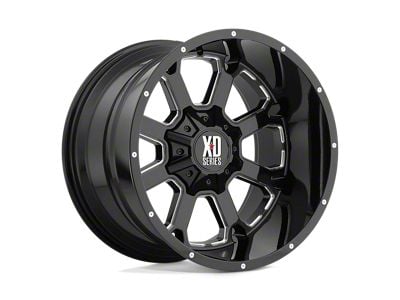 XD Buck 25 Gloss Black Milled 6-Lug Wheel; 20x14; -76mm Offset (19-24 Silverado 1500)