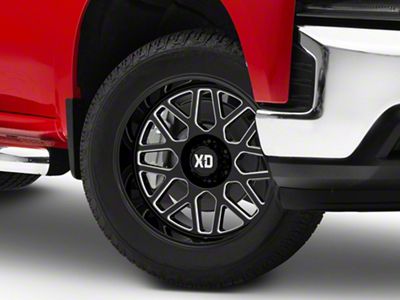 XD Grenade 2 Gloss Black Milled 6-Lug Wheel; 20x9; 18mm Offset (19-25 Silverado 1500)